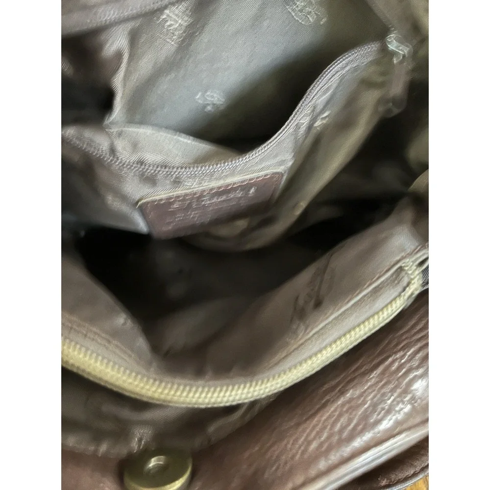 Vintage Fossil 1954 Pebbled Brown Leather Crossbody Shoulder Bag Purse